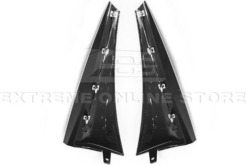 Replacement for 2014-2019 Chevrolet Corvette C7 All Models | GM Factory XL Extended Style Rear Side Splash Guards Mud Flap Pair (ABS Plastic - Plastic Black) in Saudi Arabia