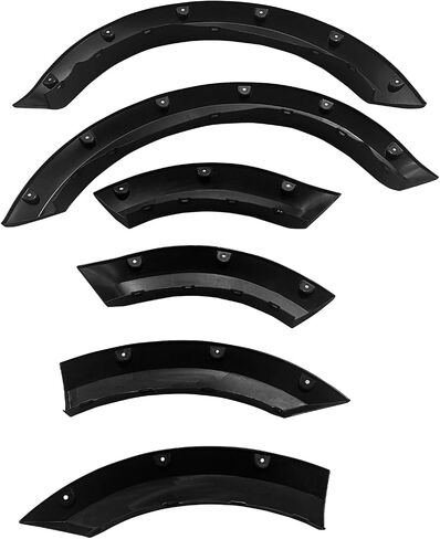 IKON MOTORSPORTS Fender Flares متوافقة مع 2021-2025 Ford Bronco Sport Pocket برشام نمط حقن مصبوب PP أسود مجموعة حامي غطاء عجلة مضيئة، 6 قطع، أمامي وخلفي in Saudi Arabia
