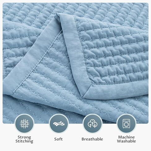 kasentex نورس مجموعات الفراش الملك الحجم لحاف رمادي مع وسادة الشام، غطاء سرير ناعم خفيف الوزن، بطانية مبطنة غطاء سرير المعزي رقيقة، كل موسم الربيع الصيف، 3 قطع، 104x90 بوصة in Kuwait