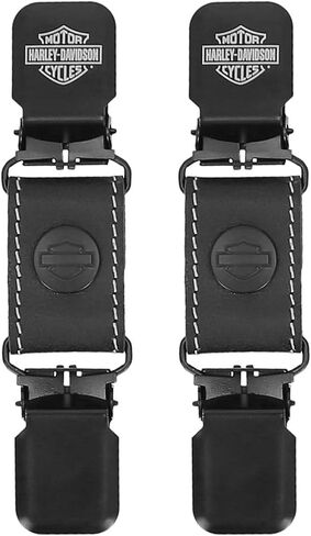 مشابك أحذية جلدية بشعار Harley-Davidson Etched Bar & Shield للرجال - أسود in Saudi Arabia