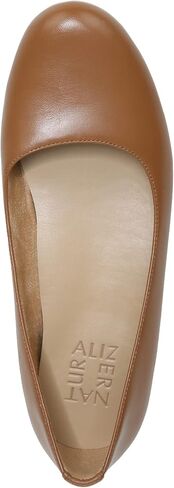 Naturalizer Womens Maxwell Round Toe Comfortable Classic Slip On Ballet Flats ,Café Brown Leather,5 Medium in Saudi Arabia