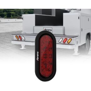 Abrams 6 Inch White 10 LED Trailer Tail Light - Oval Truck DOT Certified Reverse Back Up Lights – IP67 Waterproof RV Semi Truck Taillight – Bright LEDs Colored Lens, Grommet & Plugs Included - 2 Pack in Kuwait