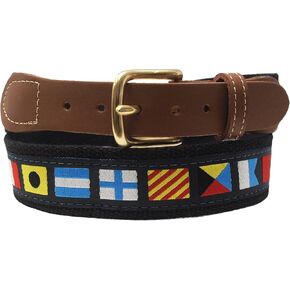 skippers Nautical Code Flag Belt, Black Ribbon on Black Webbing in Saudi Arabia