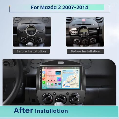 4+64G Inefala for Mazda 2 2007-2014 Android 13 Carplay Stereo with Wireless Carplay Android Auto Head Unit, 9 Inch Touch Screen Car Radio GPS BT5.0 WiFi FM/RDS EQ Mirror Link SWC Backup Camera MIC in Saudi Arabia