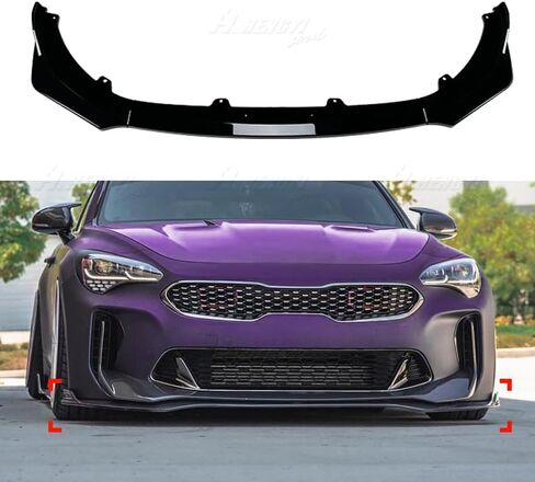 Front Bumper Lip Chin Spoiler Fit for KIA Sting GT, GT-Line 2018-2023,3 PCS Front Bumper Lip Body Kit Spoiler, Chin Spoiler Compatible with KIA Sting GT, GT-Line 2018-2023, Carbon in Saudi Arabia