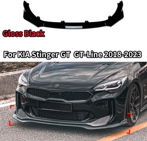 Front Bumper Lip Chin Spoiler Fit for KIA Sting GT, GT-Line 2018-2023,3 PCS Front Bumper Lip Body Kit Spoiler, Chin Spoiler Compatible with KIA Sting GT, GT-Line 2018-2023, Carbon in Saudi Arabia