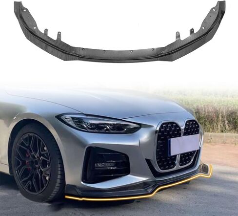 Front Bumper Lip Spoiler, Compatible with 2021-2025 BMW G22 G23 4-Series 430I M440i Convertible & Coupe, PP Carbon Fiber Print Front Splitter Air Dam Chin Protector, 3 Pieces in Saudi Arabia