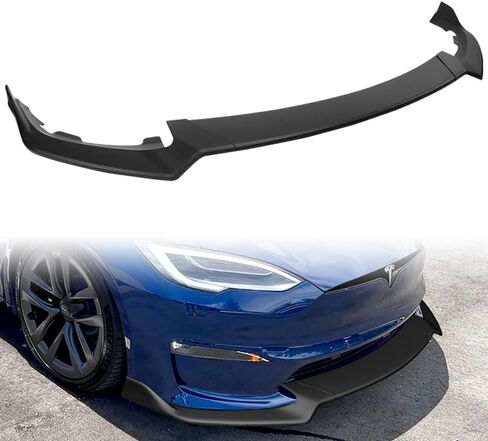 Q1-TECH، الشفة الأمامية الممتصة للصدمات مناسبة للتوافق مع طراز Tesla S 2021-2025، ممتص الصدمات الأمامي للشفاه الهوائية، مقسم طقم الجسم للذقن، ABS، STP-Style، 2022 2023 2024 (كربون مطلي) in Kuwait