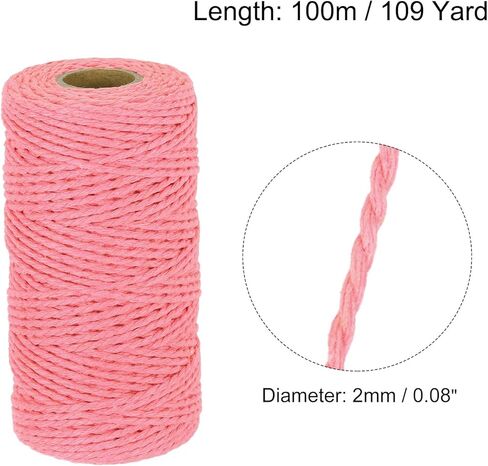 MECCANIXITY Cotton Rope Twisted Braided Rope Cord, Black 100M/109 Yard 2mm Dia for Wall Hanging, Plant Hanger, Macrame Knotting in Saudi Arabia