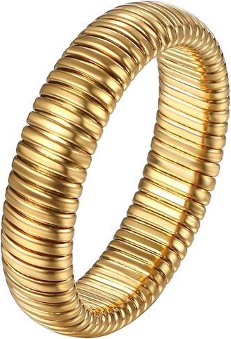 Stretch Shape Rings for Women: Stainless Steel Chunky Rings Band Womens Trendy Jewelry Gifts in Saudi Arabia