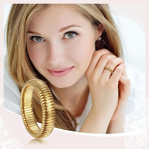 Stretch Shape Rings for Women: Stainless Steel Chunky Rings Band Womens Trendy Jewelry Gifts in Saudi Arabia