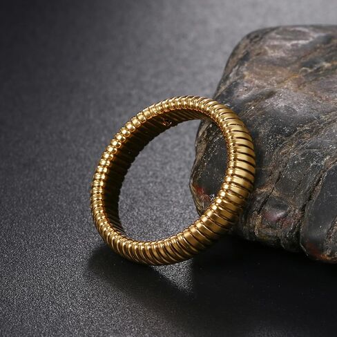 Stretch Shape Rings for Women: Stainless Steel Chunky Rings Band Womens Trendy Jewelry Gifts in Saudi Arabia
