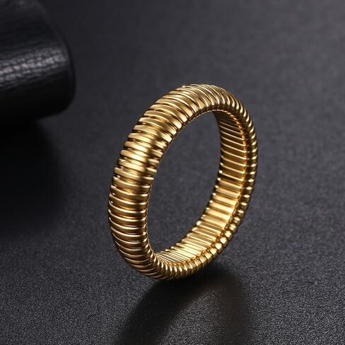 Stretch Shape Rings for Women: Stainless Steel Chunky Rings Band Womens Trendy Jewelry Gifts in Saudi Arabia