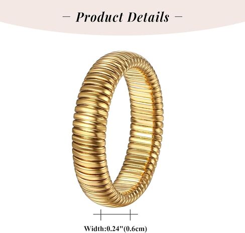Stretch Shape Rings for Women: Stainless Steel Chunky Rings Band Womens Trendy Jewelry Gifts in Saudi Arabia