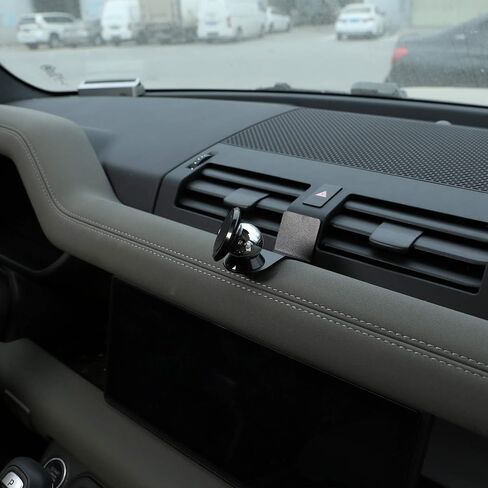 Alumium Alloy Car Interior Center Console Dashboard Main Co-Pilot Air Vent Mobile Phone Holder for Land Rover Defender 110 2020 2021 2022 Car Accessories, BLACK in Saudi Arabia