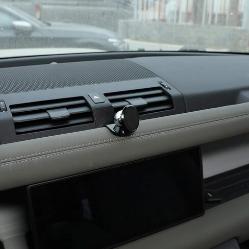 Alumium Alloy Car Interior Center Console Dashboard Main Co-Pilot Air Vent Mobile Phone Holder for Land Rover Defender 110 2020 2021 2022 Car Accessories, BLACK in Saudi Arabia