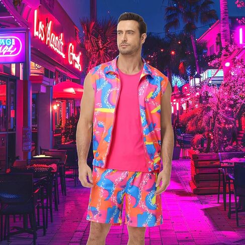 80s Outfit for Men - 90s Workout Costume Set for Adults, Perfect for Halloween, Theme Parties, Cosplay & Couples Dress-Up in Saudi Arabia