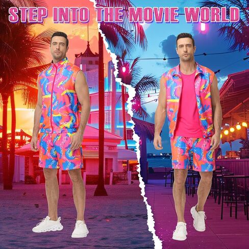 80s Outfit for Men - 90s Workout Costume Set for Adults, Perfect for Halloween, Theme Parties, Cosplay & Couples Dress-Up in Saudi Arabia