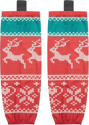 EALER Christmas Sublimated Practice Hockey Socks Leggings with elk and Snow for Men and Boys in Saudi Arabia