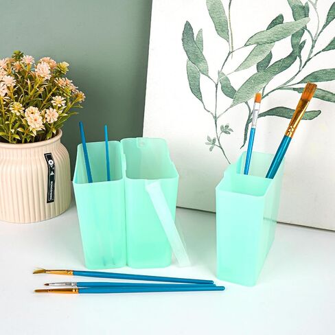 Brush Washing Bucket, Plastic Triple Detachable Pen Cleaner, Watercolor Art Paint Storage, Multifunction Paint Brush Washing Bucket with Handle for Watercolor Outdoor Indoor Painting in Kuwait