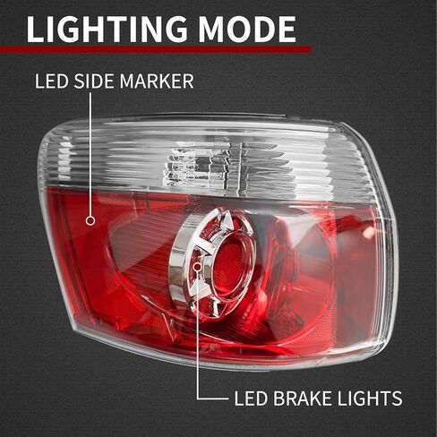 LED Tail light Compatible with 2007 2008 2009 2010 2011 2012 GMC Acadia Rear Light Brake Lamp w/Bulbs Replacement 20912757, GM2800216 (Driver Left Side) in Saudi Arabia