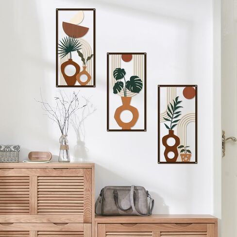 ShxTrade black wall art metal rose branch metal wall decoration 2 pieces, metal wall art, hanging tag above door, living room, office, indoor and outdoor decoration in Saudi Arabia