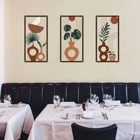 ShxTrade black wall art metal rose branch metal wall decoration 2 pieces, metal wall art, hanging tag above door, living room, office, indoor and outdoor decoration in Saudi Arabia