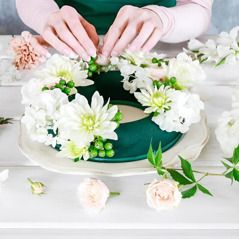 LOYORTY 3PCS 10Inch Flower Foam Ring, Green Floral Foam Blocks, Floral Foam for Flower Arrangements, Wet Flower Foam Ring for Flower Arrangements for Wedding, Birthdays, Home in Kuwait