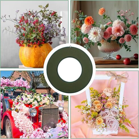 LOYORTY 3PCS 10Inch Flower Foam Ring, Green Floral Foam Blocks, Floral Foam for Flower Arrangements, Wet Flower Foam Ring for Flower Arrangements for Wedding, Birthdays, Home in Kuwait