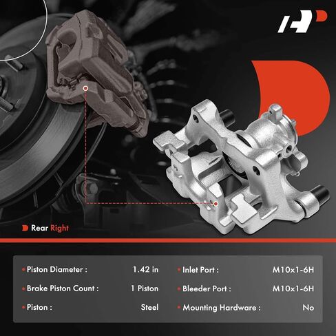 A-Premium Disc Brake Caliper Assembly with Bracket Compatible with Mazda Vehicles - 3/3 Sport 2019-2024, CX-30 CX30 2020-2024 - Rear Right Passenger Side in Saudi Arabia
