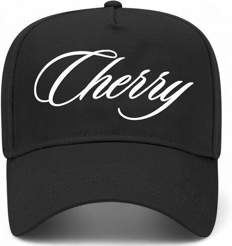 Cherry Cursive Vintage Trucker Hat | Premium Snapback Baseball Hat for Men & Women in Saudi Arabia