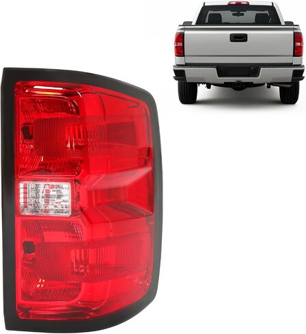 KUAFU Tail Light Assembly Compatible with 2014-2018 Chevy Chevrolet Silverado 1500 2500HD 3500HD GMC Sierra 3500HD Dually Model Brake Lamp Passenger Right Side w/o Bulb Red Lens Chrome Housing Plastic in Saudi Arabia