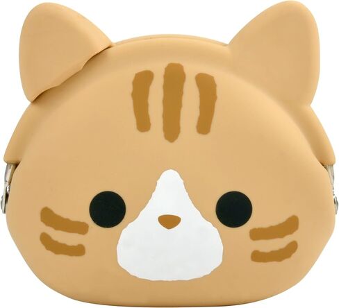 P+G Design Mimi POCHI Friends Silicone Coin Purse, Caramel Cat - Cute Change Pouch for Money, Makeup and Hair Accessories - Authentic Japanese Design - Durable Quality in Saudi Arabia