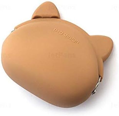 P+G Design Mimi POCHI Friends Silicone Coin Purse, Caramel Cat - Cute Change Pouch for Money, Makeup and Hair Accessories - Authentic Japanese Design - Durable Quality in Saudi Arabia