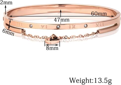 Roman Numeral Bangle Bracelets Women Trendy Dainty Charm Gold Heart Cuff Bracelets Jewelry Women Gifts in Saudi Arabia