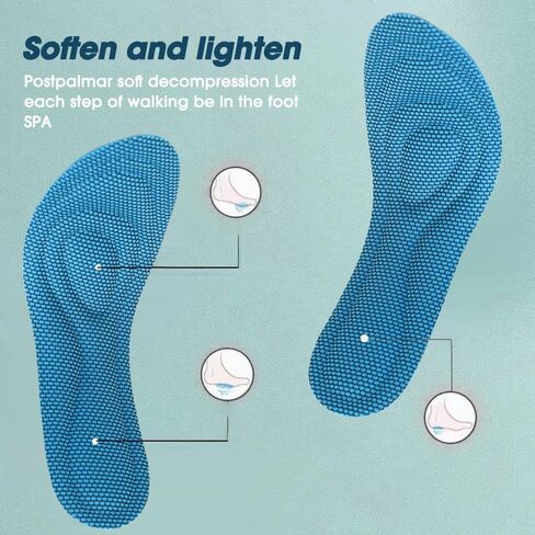 3Pairs Cuttable Sports Insole Thickened Soft Elastic Shoe Pads Women and Men Memory Sponge Insoles (Gray,45-46) in Saudi Arabia
