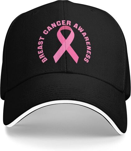Breast Cancer Awareness with Pink Ribbon Baseball Cap for Men & Women Fashion Dad Hats Unisex Adult Trucker Hat Curved Brim Baseball Hat Adjustable in Saudi Arabia