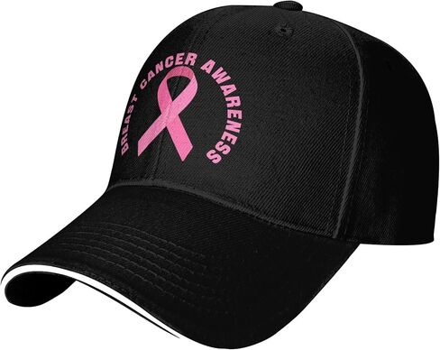 Breast Cancer Awareness with Pink Ribbon Baseball Cap for Men & Women Fashion Dad Hats Unisex Adult Trucker Hat Curved Brim Baseball Hat Adjustable in Saudi Arabia