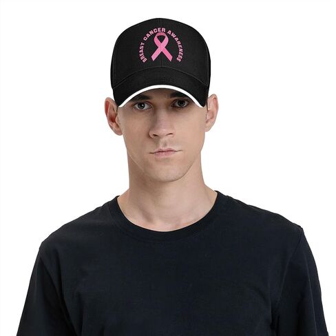Breast Cancer Awareness with Pink Ribbon Baseball Cap for Men & Women Fashion Dad Hats Unisex Adult Trucker Hat Curved Brim Baseball Hat Adjustable in Saudi Arabia