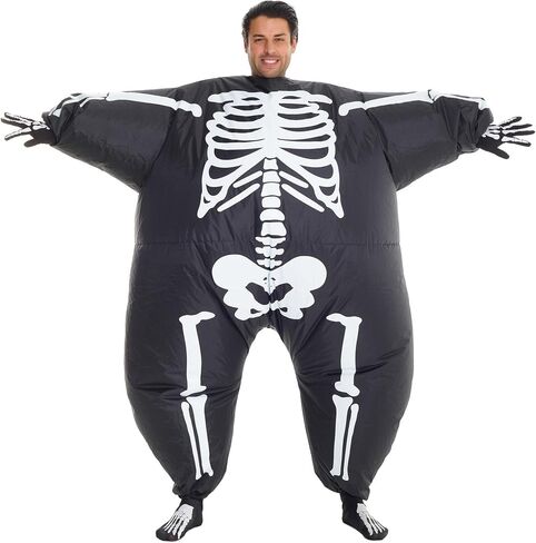 زي هيكل عظمي قابل للنفخ للهالوين من Morph Megamorph، زي هيكل عظمي قابل للنفخ، بدلة قابلة للنفخ للكبار مضحكة in Saudi Arabia