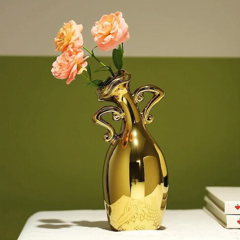 Vase with Attitude, Black Speckled Ceramic Flower Vase, 7inch Modern Decorative Vase Centerpiece for Living Room, Kitchen, Office Wedding Or Gifts in Saudi Arabia