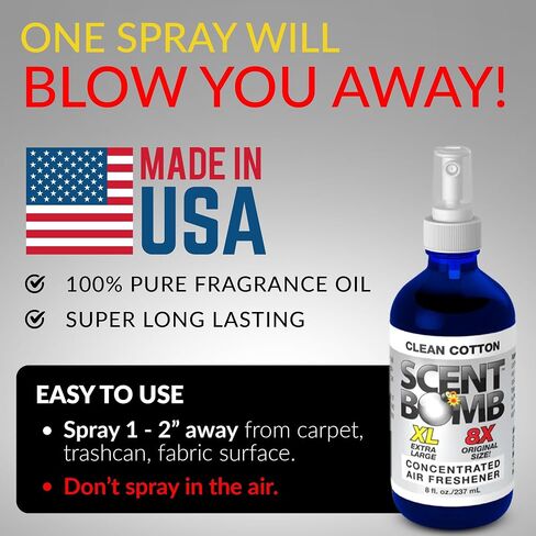 حزمة معطر هواء سينت بومب - بخاخات زجاجات 1 أونصة و8 أونصة، مشبك فتحة تهوية، علب عضوية، دائرة معلقة - نضارة مستمرة ومزيل رائحة يدوم طويلاً للسيارة والمنزل والحمام - الكرز الأسود in Kuwait