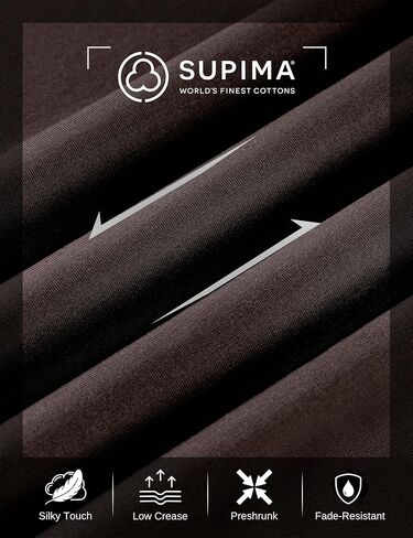 تي شيرت رجالي من قطن Supima® Mercerised - قطن مزروع في الولايات المتحدة الأمريكية، لمسة نهائية فاخرة، رقبة دائرية، كم قصير، مقاس منظم in Kuwait
