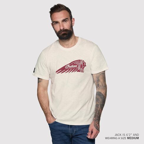 Indian Motorcycle Men's Headdress Printed T-Shirt, White - 2865715 in Saudi Arabia