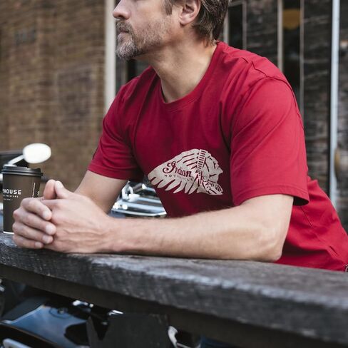 Indian Motorcycle Men's Distressed Headdress T-Shirt, Red - 2865709 in Kuwait