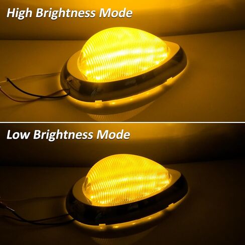 D-Lumina Sleeper Cab LED علامة جانبية عدسة واضحة لقرن الشحن/كولومبيا/كورونادو، كهرمان بيضاوي الجانب علامة جانبية لشاحنة الانعطاف إشارة الضوء مجموعة استبدال أضواء التخليص، حزمة من 2 in Kuwait
