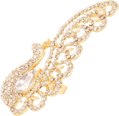 Touchstone Indian Bollywood Fashion Handcrafted Traditional Classic Royal Rajwada Designer Wedding Jewelry Rings in Copper Or Gold Or White Tone for Women. in Saudi Arabia