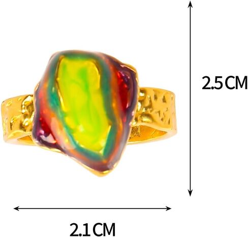 Colorful Enamel Ring,Gilt Open Ring, Colorful Glass, Artistic Lava Texture.Highlight the Charm of Fashion,colorful gemstone gold rings,Chunky Gemstone Gold Ring.Thanksgiving gifts for family members in Saudi Arabia
