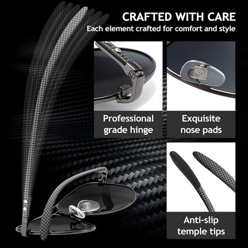 SUNGAIT Carbon Fiber Sunglasses for Men Polarized Aviator Ultralight Sun Glasses UV400 Protection in Saudi Arabia