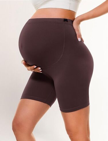 Women's Maternity Biker Shorts Over The Belly 5" Pregnancy Active Shorts Workout Yoga Athletic in Saudi Arabia